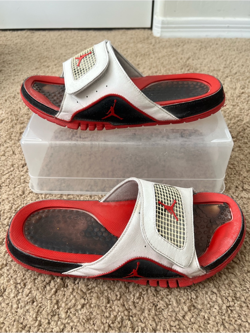 Jordan Hydro IX White Black Red Slide Sandals